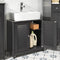 SoBuy FRG238-DG - Badkamermeubel - 1 lade 2 deuren - Donkergrijs MDF 60cm