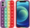 iMoshion Hoesje Geschikt voor iPhone 12 Pro / 12 Hoesje Siliconen - iMoshion Pop It Fidget Toy - Pop It hoesje - Rainbow