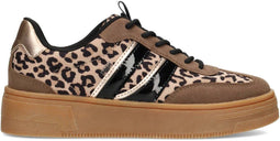 POSH by Poelman LILLY - Dames sneakers - Panterprint - Bruin