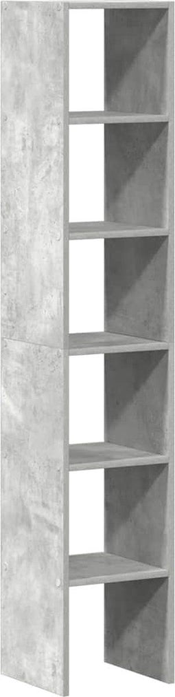 vidaXL - Boekenkasten - 2 - st - stapelbaar - 30x30x80cm - bewerkt - hout - betongrijs