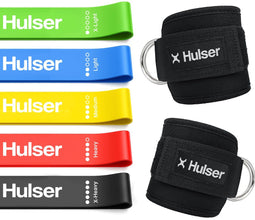 Hulser Sportieve Bundel - Ankle straps en mini resistance band set - Weerstandsbanden 2-18 kg - 30 cm - (2 stuks)