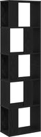 vidaXL - Boekenkast - 5-Laags - Zwart - Eiken - 45x23,5x162,5 - cm - Bewerkt - Hout