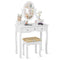 Coast Kaptafel - 360° Draaibaar - MDF - Incl. Kruk - 80 x 40 x 136 cm - Wit