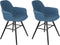 Zuiver Albert Kuip Soft Eetkamerstoelen armleuning Blauw - Set van 2