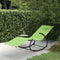 vidaXL - Ligbed - schommelend - staal - en - textileen - groen