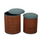 Poef Versa Groen Linnen Bamboe Hout MDF