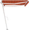 vidaXL - Luifel - automatisch - met - LED - windsensor - 450x300 - cm - oranje - bruin