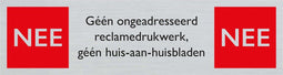 Pickup Route Alulook 165x44 mm - Reclame drukwerk NEE NEE