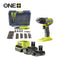 RYOBI Slagboormachine - BORSTELLOOS - 18V - 54 Nm - 450-1.700 tpm - 27.200 cp/min + 2 accu's + oplader