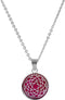 CO88 Collection Chakra 8CN 26007 Stalen Collier met Hanger - Glazen Crown Chakra Ø 15 mm - Lengte 42 + 5 cm - Roze