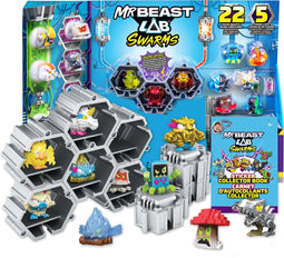 MrBeast Lab Swarms - Hyper Fusion Chaos XL pack - 22 microbeesten 5 Fusion caps 22 stickers (1 pack)