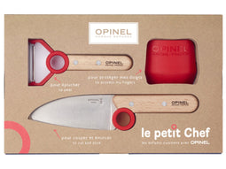 Opinel Le Petit Chef Kinderkeukenset - 3-delig - Kinderkoksmes (11cm), Vingerbeschermer, Dunschiller