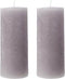 Kaars Rustic grijs 15cm - 2 stuks