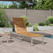 vidaXL - Ligbed - met - Wielen - 207x58x35 - cm - Massief - Acaciahout - & - RVS
