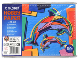 Hobby papier A5 120 gram - 100 vel - Geel Blauw Groen Roze Oranje