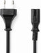 Nedis Stroomkabel - Euro Male - IEC-320-C7 - 5 m - Plat - Wit