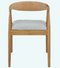 HSM Modena - Eetkamerstoel - Teakhout - Natural/Grijs - 55 x 41 x 78 cm