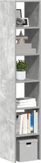vidaXL - Boekenkasten - 2 - st - stapelbaar - 30x30x80cm - bewerkt - hout - betongrijs