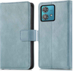 iMoshion Hoesje Geschikt voor Motorola Edge 40 Neo Hoesje Met Pasjeshouder - iMoshion Luxe Bookcase - Lichtblauw