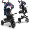 Lionelo Haari - Driewieler 2in1 - Draaibare Zitting - Rubberen Wielen - Groeit Mee - Blauw
