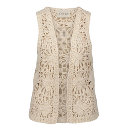 Cartoon gebreid vest, katoen, voor dames maat 40