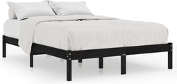 vidaXL - Bedframe - massief - grenenhout - zwart - 120x200 - cm