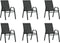 vidaXL - Tuinstoelen - stapelbaar - 6 - st - textileen - stof - zwart