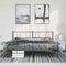 vidaXL - Bedframe - met - hoofd- - en - voeteneinde - metaal - zwart - 183x213 - cm