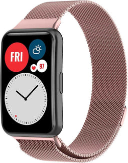 iMoshion Bandje Geschikt voor Huawei Watch Fit - iMoshion Milanees magnetische band met installatiehulp - Roze