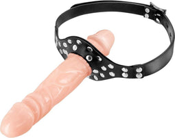 Fetish Tentation - Gag - Dubbele Dildo - Blanke Huidskleur