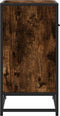 vidaXL - Nachtkastje - 60x31x60 - cm - bewerkt - hout - en - metaal - gerookt - eiken