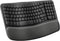 Logitech Wave Keys - Draadloos Ergonomisch Toetsenbord - Gewatteerde Handsteun - Azerty BE Grafiet