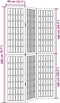 vidaXL - Kamerscherm - met - 3 - panelen - massief - paulowniahout - wit