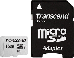 Transcend microSDHC 300S - 16GB - Klasse 10 - Zilver