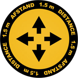 Metafas - Vloersticker kruispunt twee-talig Ø20cm geel