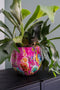 TS Collection - Bloempot Fiesta fuchsia - 28x25 - Metaal & Epoxy - Exclusieve woonitems voor binnen - Handgemaakt - Unieke print - Designed by Lammie