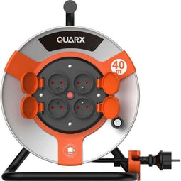 QUARX Slanghaspel - Bouwplaats - 40m H05VV-F 3G1,5mm² metalen trommel