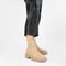 POSH by Poelman Lot - Dames Chelsea Laarzen - Elastieken inzet - Beige - Maat 36