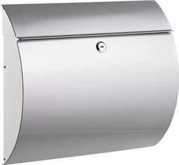 Brievenbus Alco zilver met slot 375x330x120mm