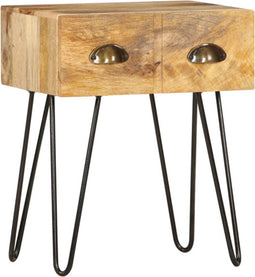vidaXL - Nachtkastje - 40x30x50 - cm - massief - mangohout