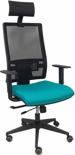 Bureaustoel met hoofdsteun P&C Horna Traslack bali Turquoise