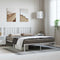 vidaXL - Bedframe - met - hoofdbord - metaal - wit - 150x200 - cm