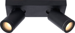 Lucide TAYLOR - Plafondspot - LED Dim to warm - GU10 - 2x5W 2200K/3000K - IP44 - Zwart (2 stuks)