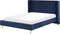 VILLETTE - Tweepersoonsbed - Blauw - 160 x 200 cm - Fluweel