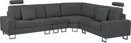 STOCKHOLM - Hoekbank - Donkergrijs - Linkerzijde - 290 cm - Polyester