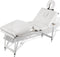 vidaXL - Massagetafel - inklapbaar - met - aluminium - frame - (vier - delen - / - crèmewit)