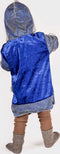 Den Goda Fen Verkleedkledij Ridder - Shirt in velvet met capuchon - 110-116cm - 4-6 jaar - Blauw