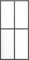 vidaXL - Inloopdouchewand - met - schap - 100x195 - cm - ESG-glas - aluminium - zwart
