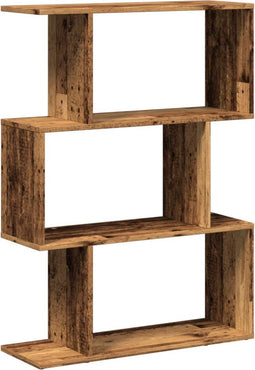 vidaXL - Kamerscherm - / - boekenkast - 3-laags - 70x24x97 - cm - hout - oud - hout