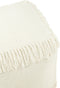 J-Line poef Vierkant Gewoven + Franjes - viscose - wit
